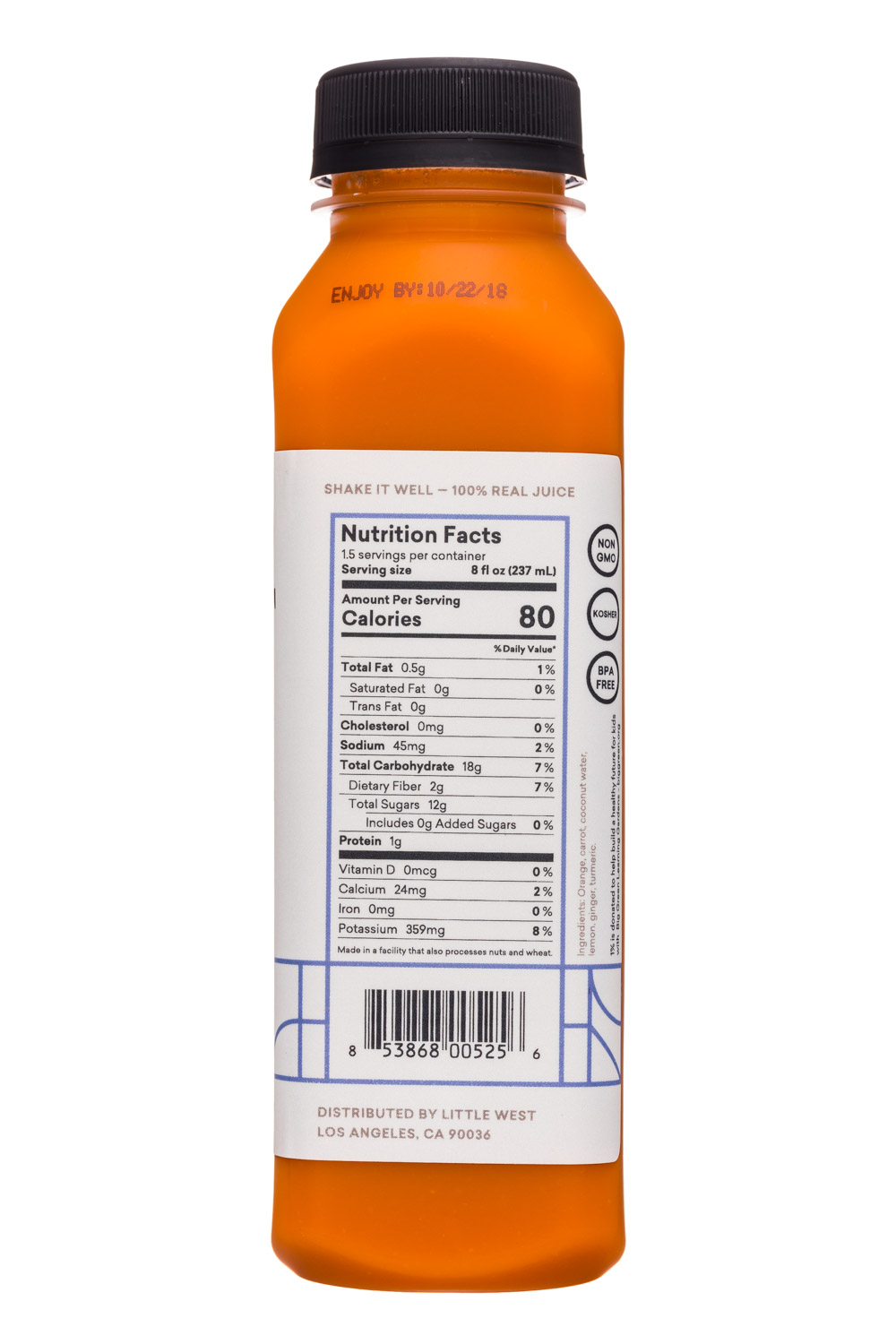 Little West: LittleWest-12oz-ColdPressed-Sunrise-Facts