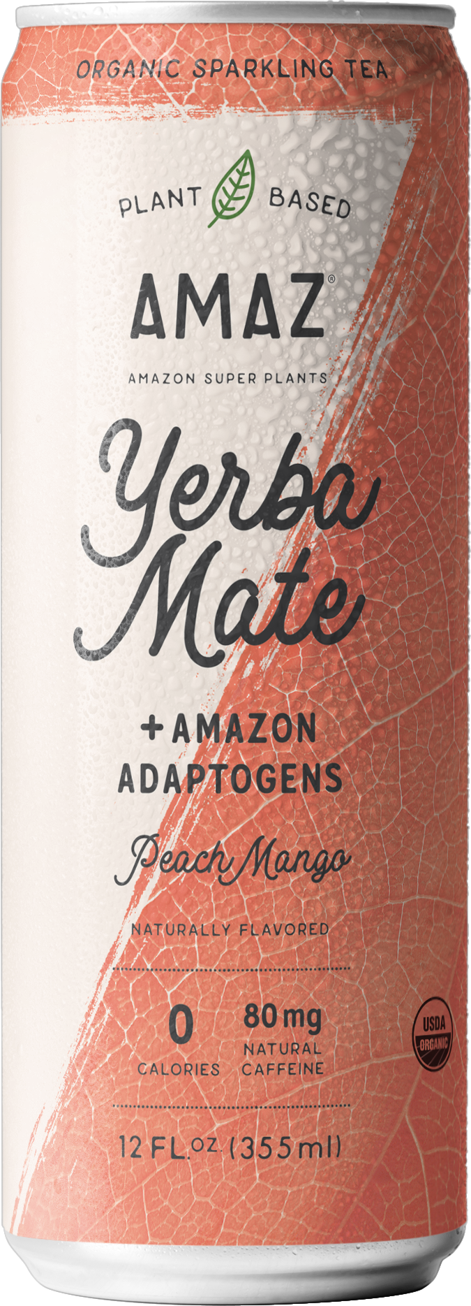 AMAZ - Amazon Super Plants: Photo of AMAZ Organic Sparkling Yerba Mate+ AMAZON Adaptogens: Peach Mango - Live Amaz (uploaded by company)