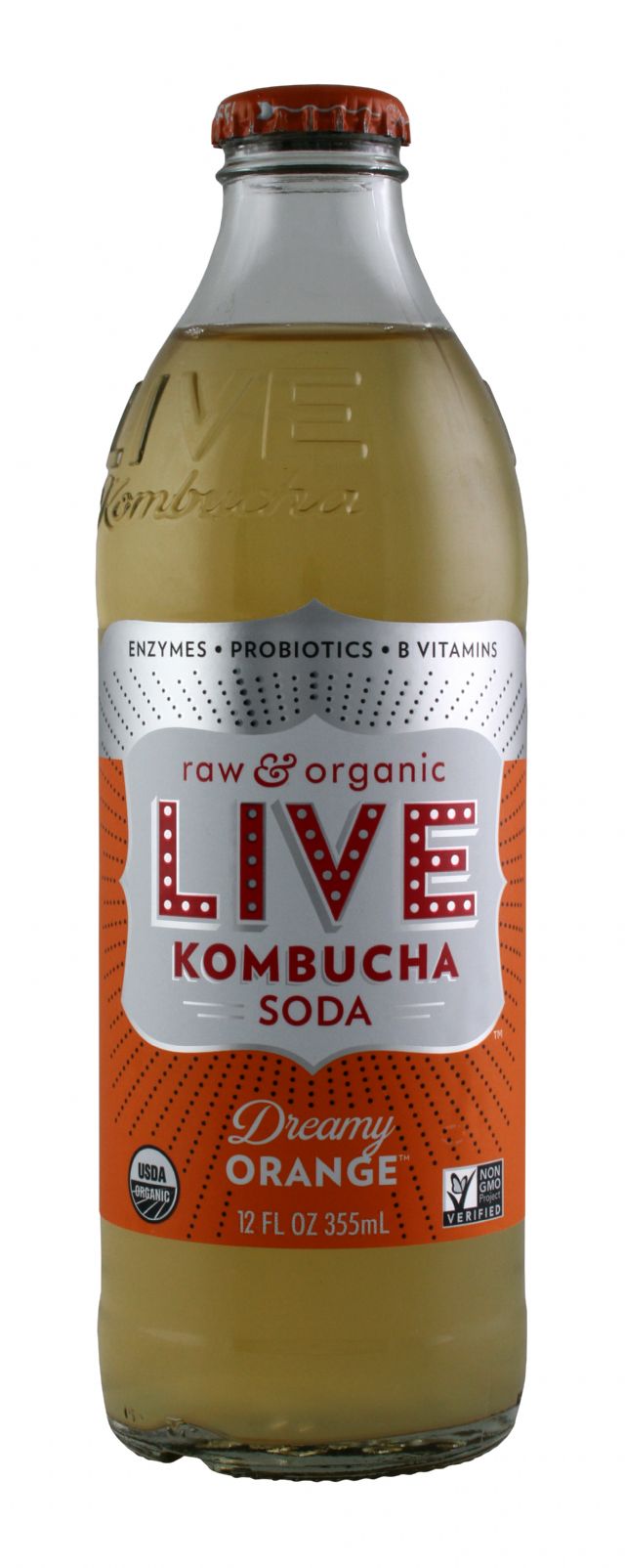 LIVE Kombucha: Live DreamOrange Front