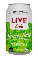 LIVE Kombucha: LiveSoda-12oz-Probiotics-LemonLime-Front