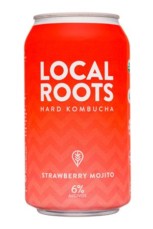 Local Roots Kombucha: LocalRoots-12oz-2020-HardBuch-StrawbMojito