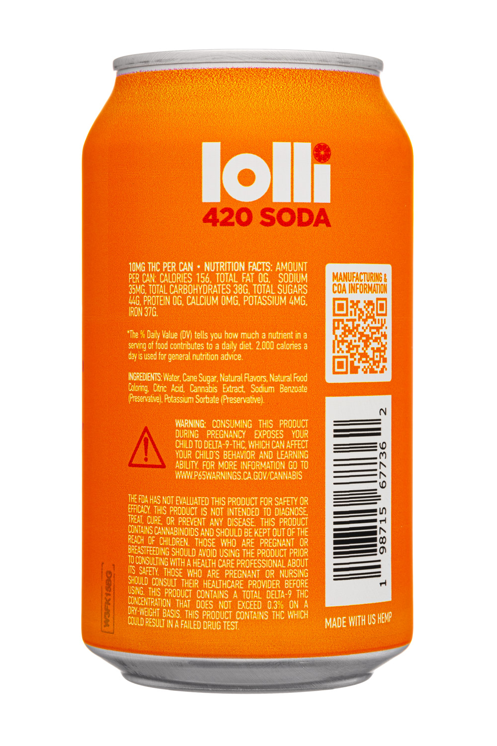 Lolli Soda: Lolli-12oz-2025-10mgTHC-OrangeSoda-Facts