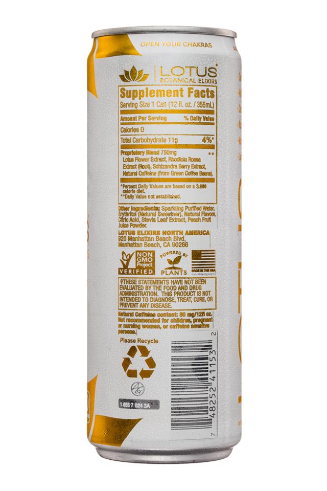 Lotus Botanical Elixirs: Lotus-BotanicalElixers-12oz-CitrusPeach-Facts