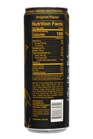 Lotus Energy Drinks: Lotus-12oz-2025-Gold-Sugar-Facts