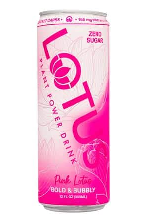 Lotus Energy Drinks: Lotus-12oz-2025-Pink-Front