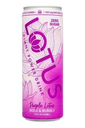 Lotus Energy Drinks: Lotus-12oz-2025-Purple-Front