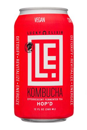 Lucky Elixir Kombucha: LuckyElixer-12oz-2020-Kombucha-Hopd-Front