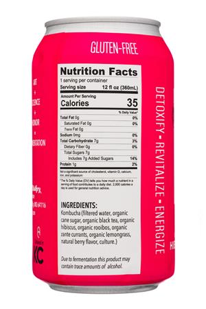 Lucky Elixir Kombucha: LuckyElixer-12oz-2020-Kombucha-HibiscusRoo-Facts