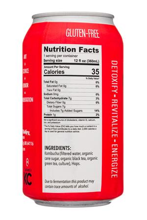 Lucky Elixir Kombucha: LuckyElixer-12oz-2020-Kombucha-Hopd-Facts