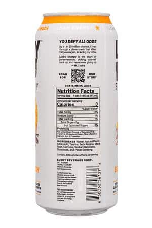 Lucky Energy: LuckyFuck-16oz-2025-Energy-SonOfAPeach-Facts