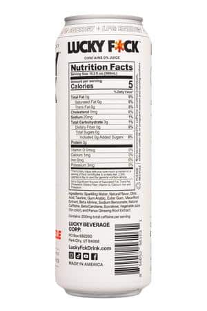 Lucky Energy: LuckyFck-20oz-2023-Sparkling-OrangeDrizzle-Facts