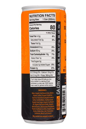 Lucky Jack Cold Brew Coffee: LuckyJack-8oz-2021-NitroOatLatte-Caramel-Facts