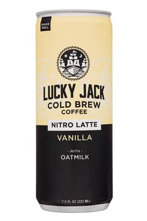 Lucky Jack Cold Brew Coffee: LuckyJack-8oz-2021-NitroOatLatte-Vanilla-Front