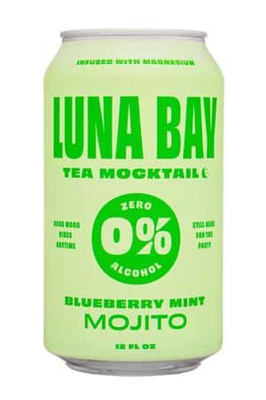 LUNA BAY BOOCH: LunaBay-12oz-2023-TeaMocktail-BluebMintMojito-Front