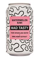 Mad Tasty: MadTasty-12oz-SparklingWater-20mgHemp-WatermelonKiwi-Front