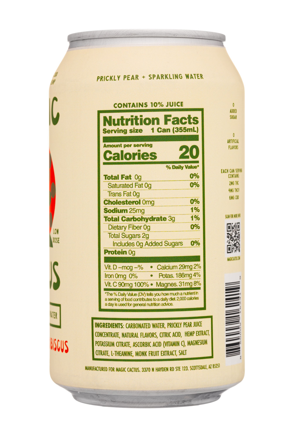 Magic Cactus: MagicCactus-12oz-2023-CactusWater-WaterHibiscus-Facts