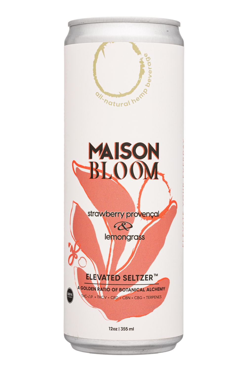 Maison Bloom: MaisonBloom-12oz-2023-Seltzer-StrawbLemongrass-Front