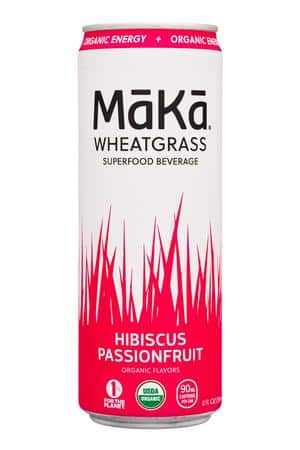MaKa Superfood: Maka-12oz-2023-Wheatgrass-HibiscusPassion-Front