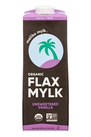 malibu mylk: MalibuMylk-34oz-2022-FlaxMylk-UnsweetVanilla-Front