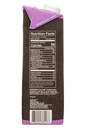 malibu mylk: MalibuMylk-34oz-2022-FlaxMylk-UnsweetVanilla-Facts