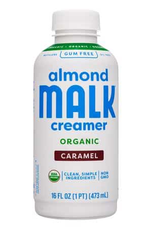 MALK Organics: Malk-16oz-2024-Creamer-Almond-Caramel-Front