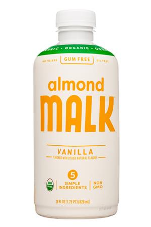 MALK Organics: MALK-28oz-2022-Almond-GumFree-Vanilla-Front