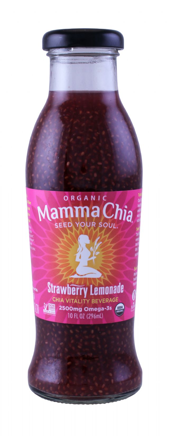 Mamma Chia Organic Vitality Beverages: MammaChia StrawberryLem Front