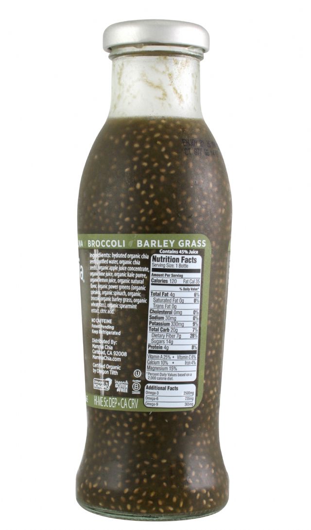 Mamma Chia Organic Vitality Beverages: MC-GratefulGreen_KaleMint-facts