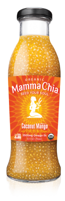 Mamma Chia Organic Vitality Beverages: Cococut-Mango-bottle