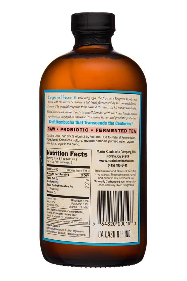 Marin Kombucha: Marin-16oz-Kombucha-OriginalOak-Facts