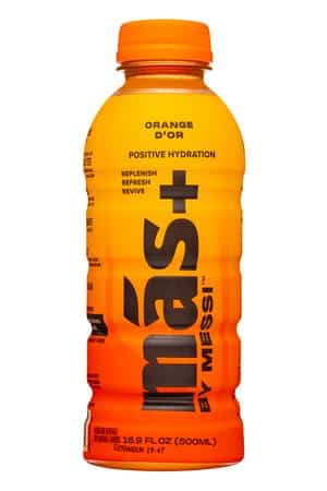 Más+ by Messi: Mas-17oz-2024-Hydration-OrangeDOr-Front