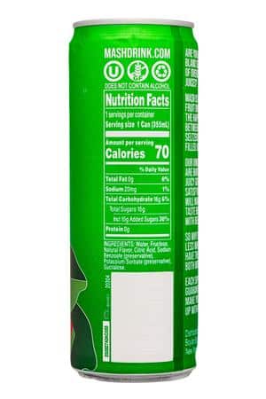 Mash: Mash-12oz-2023-SparklingFruitDrink-WatermelonLemonLime-Facts