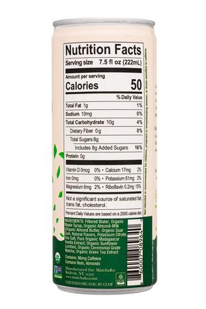 MatchaKo: Matchako-7oz-2023-MatchaLatte-AlmondMilk-Facts