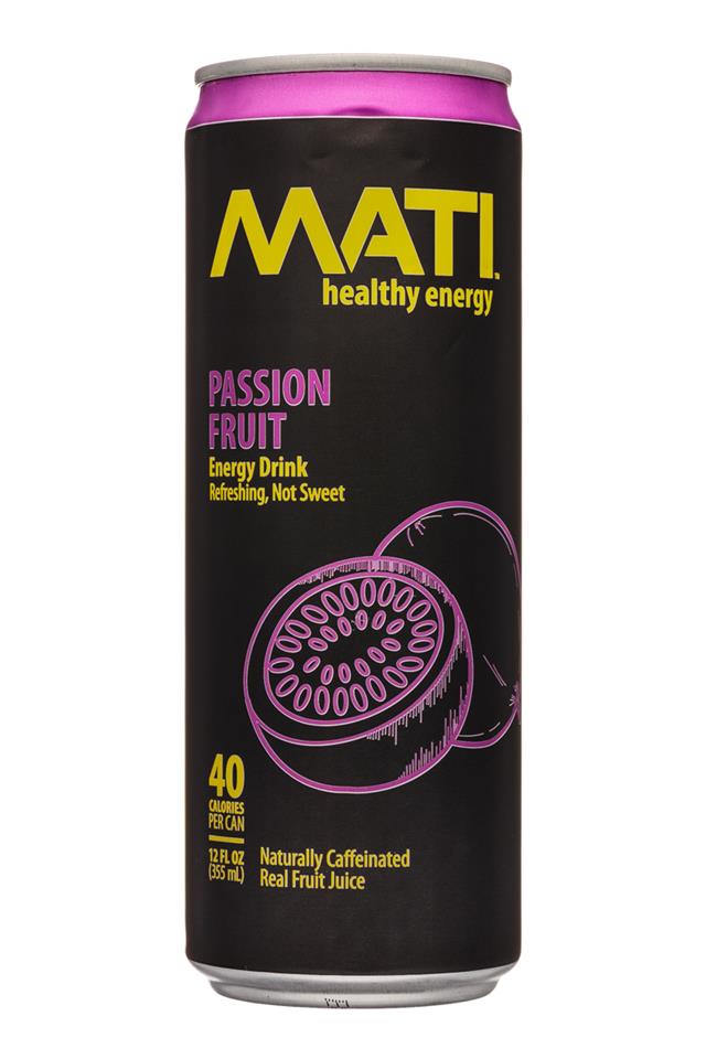 MATI: Mati-12oz-EnergyDrink-PassionFruit-Front