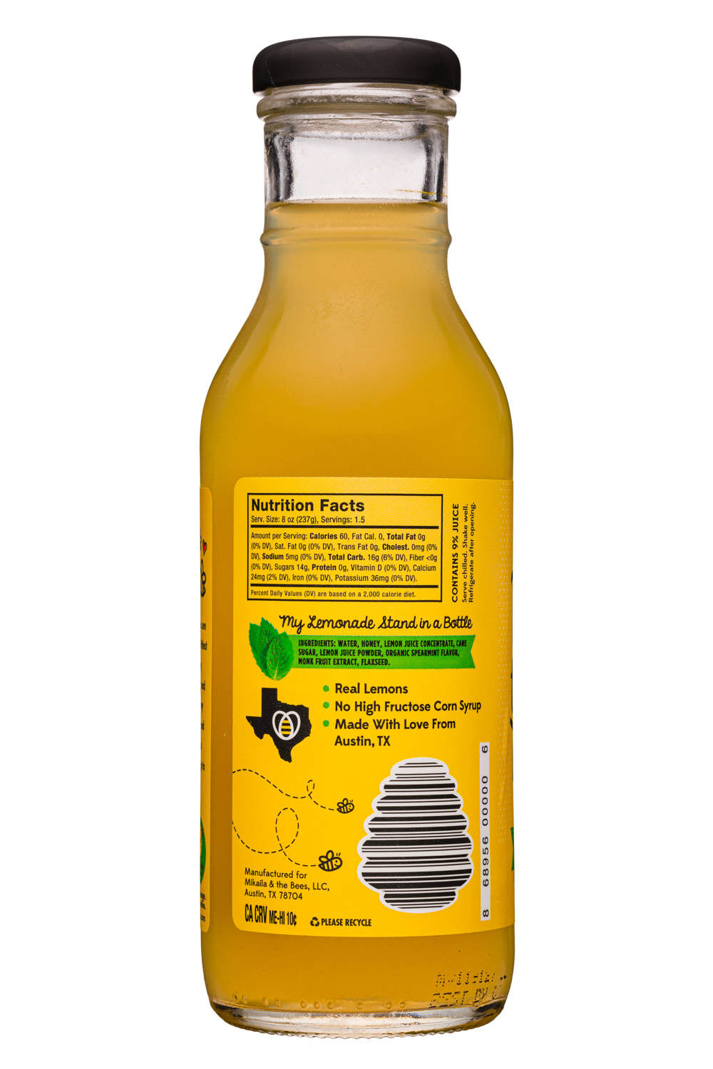 Me & The Bees Lemonade: MeAndTheBees-12oz-Lemonade-Mint-Facts