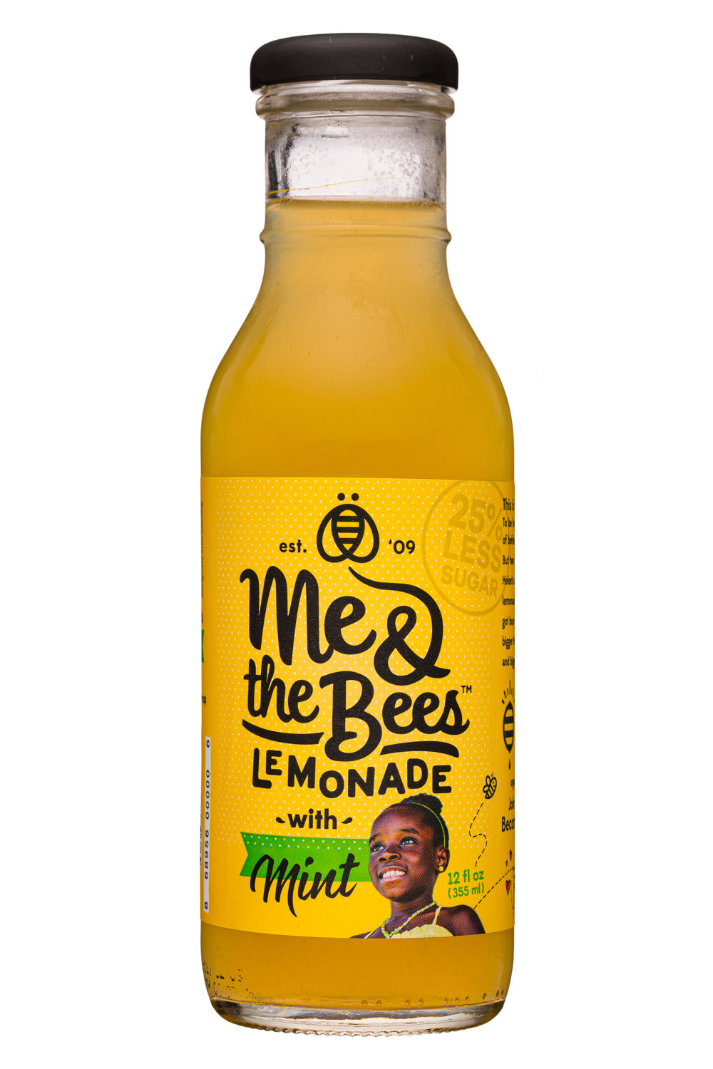 Me & The Bees Lemonade: MeAndTheBees-12oz-Lemonade-Mint-Front