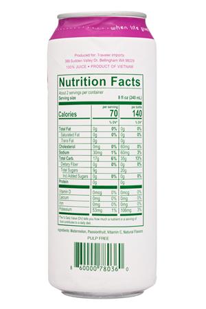 Mela Watermelon Water: Mela-16oz-2021-WatermelonWater-Passionfruit-Facts