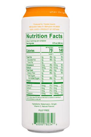 Mela Watermelon Water: Mela-16oz-2021-WatermelonWater-Ginger-Facts