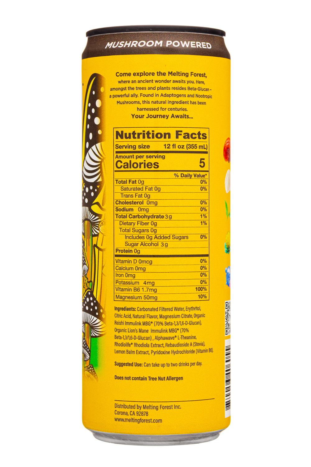 Melting Forest: MeltingForest-12oz-2024-MushEnergy-CoconutPine-Facts