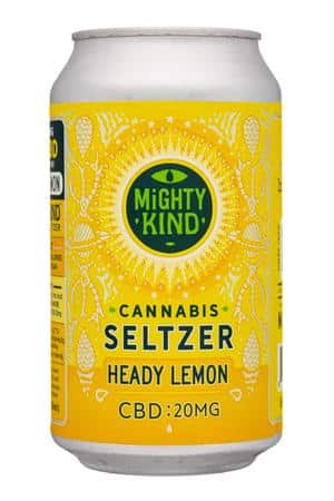 MIGHTY KIND: MightyKind-12oz-2024-CannabisSeltzer-CBD-HeadyLemon-Front