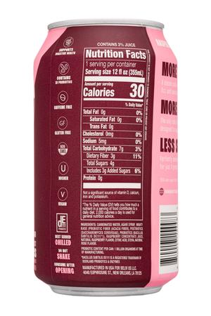 Mighty Soda: MightySoda-12oz-2024-Biotics-RaspRose-Facts