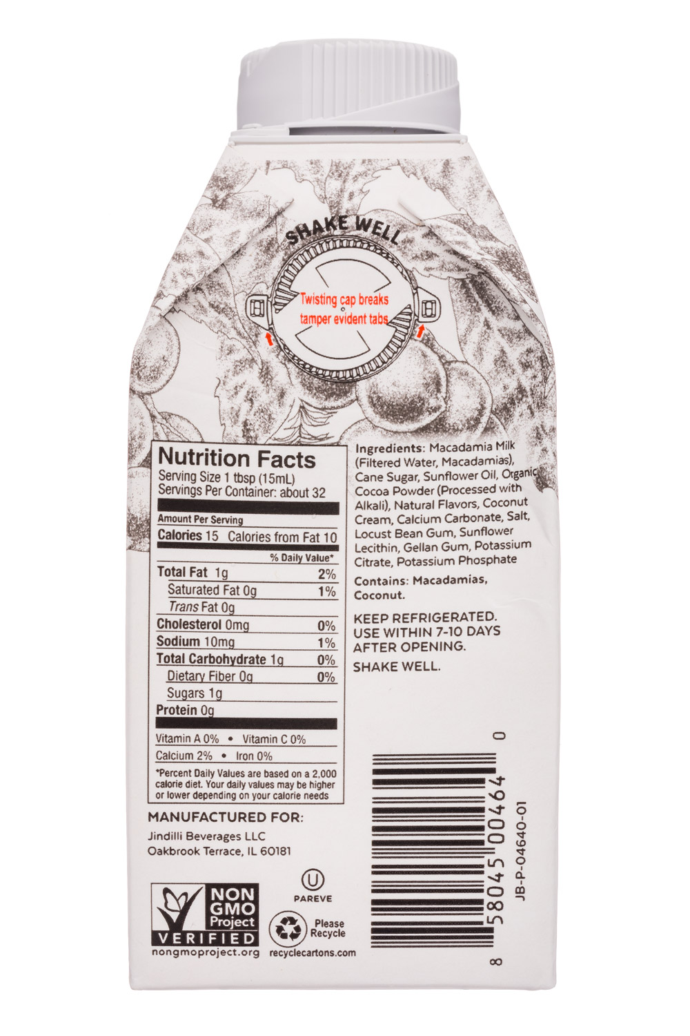 Milkadamia: Milkadamia-16oz-Creamer-MacadamiaFudge-Facts