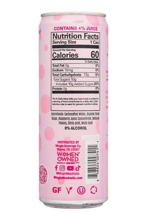 Mingles Mocktails: Mingle-12oz-2024-Mocktail-RaspRose-Facts