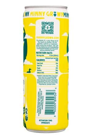 Minny Grown: MinnyGrown-12oz-2023-CannCocktail-LemonDroplets-Facts