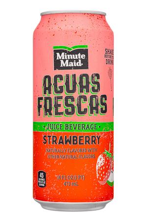 Minute Maid Juices: MinuteMaid-16oz-2022-AguaFrescas-Strawb-Front