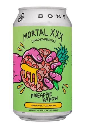 Mortal Kombucha: MortalKombucha-12oz-xxx-HardBuch-PineappleKapow