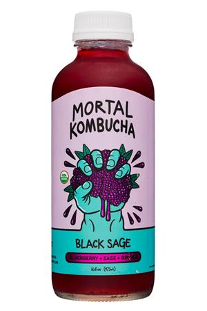 Mortal Kombucha: MortalKombucha-16oz-2021-Kombucha-BlackSage-Front