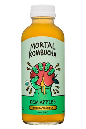 Mortal Kombucha: MortalKombucha-16oz-2021-Kombucha-DemApples-Front