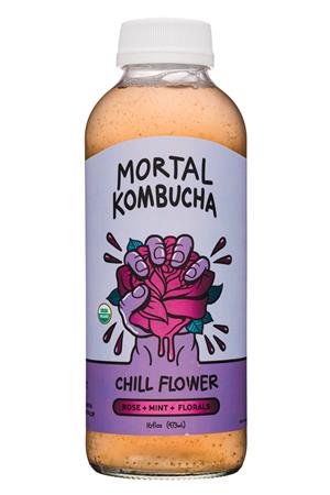 Mortal Kombucha: MortalKombucha-16oz-2021-Kombucha-ChillFlower-Front