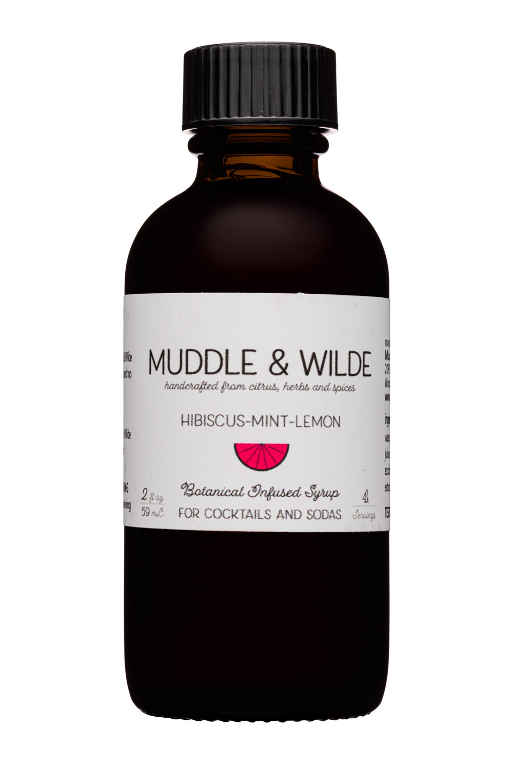 Muddle & Wilde: MuddleAndWilde-2oz-InfusedSyrup-HibiscusMintLemon-Front